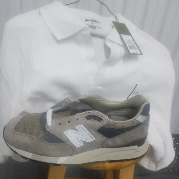 New Balance Shoes Mens New Balance 998 Size White Polo Shirt
